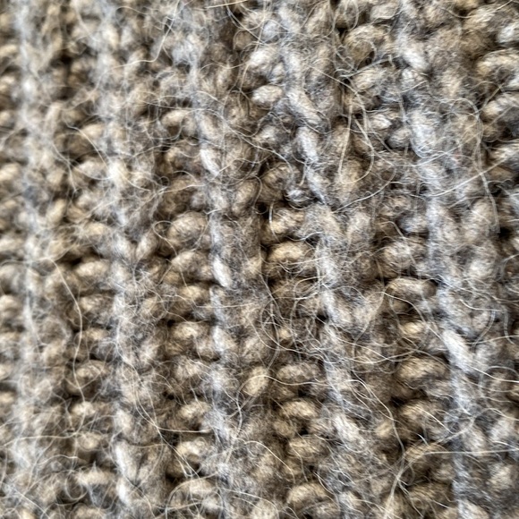 Zara Acrylic Alpaca Blend Gray Sweater Pullover Asymmetrical Oversized Knit Crew - Picture 11 of 11